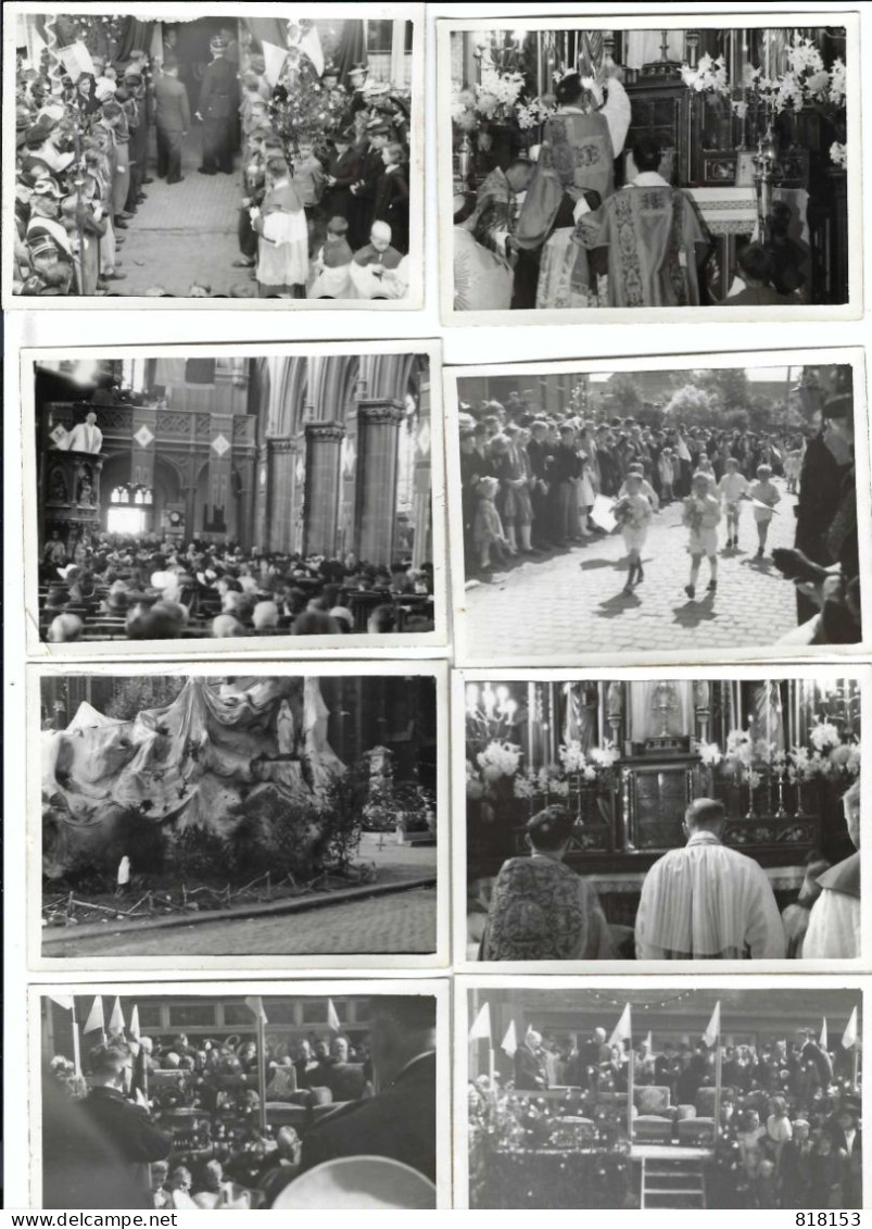 Lanaken  Huldiging Kanunnik Arhur Postelmans;Priesterwijding En Processie    8 Originele Foto's (10,5 X 8 Cm) - Lanaken