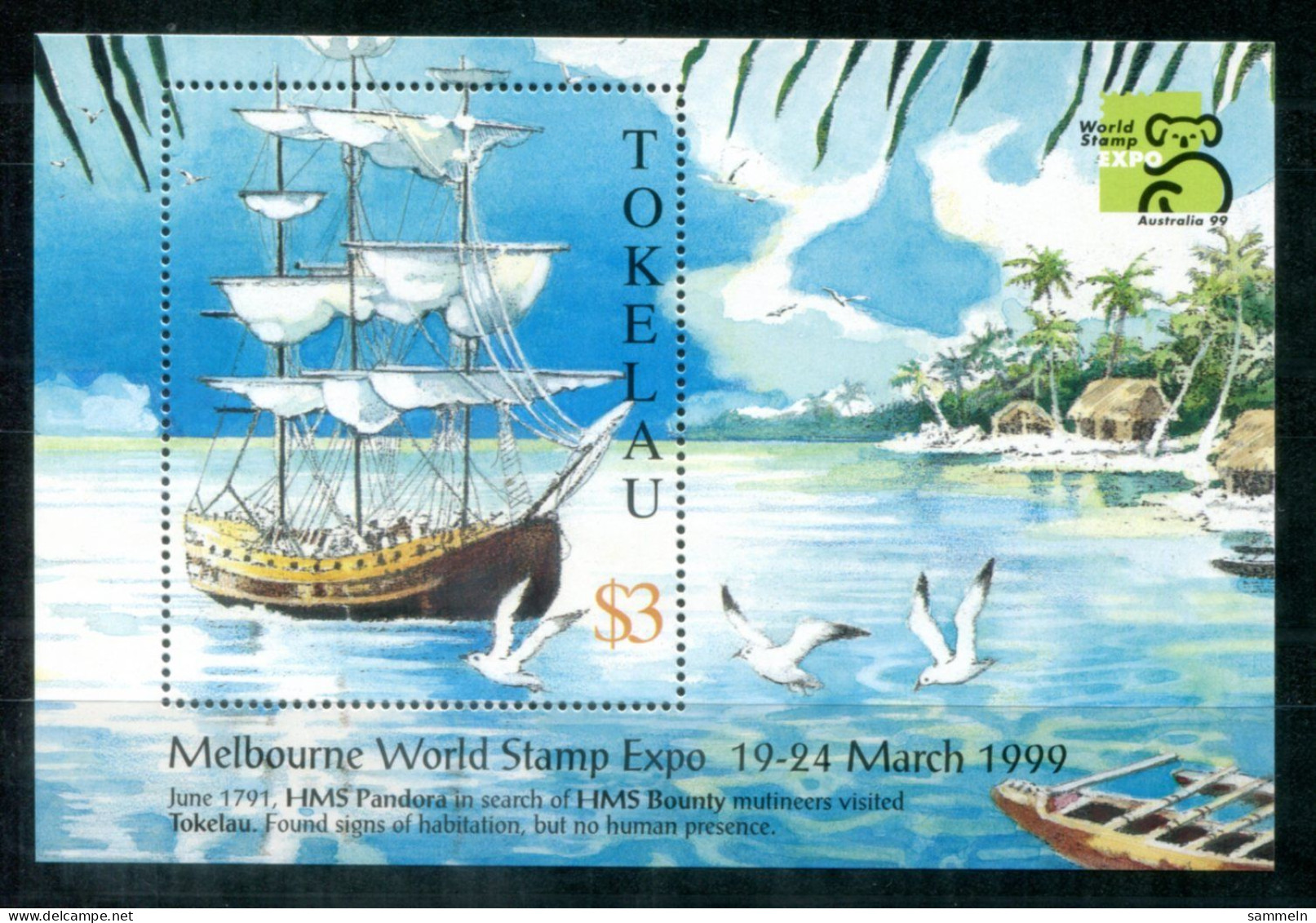 TOKELAU Block 17, Bl.17 Mnh - HMS Pandora, Schiff, Ship, Bateau- TOKÉLAOU - Tokelau