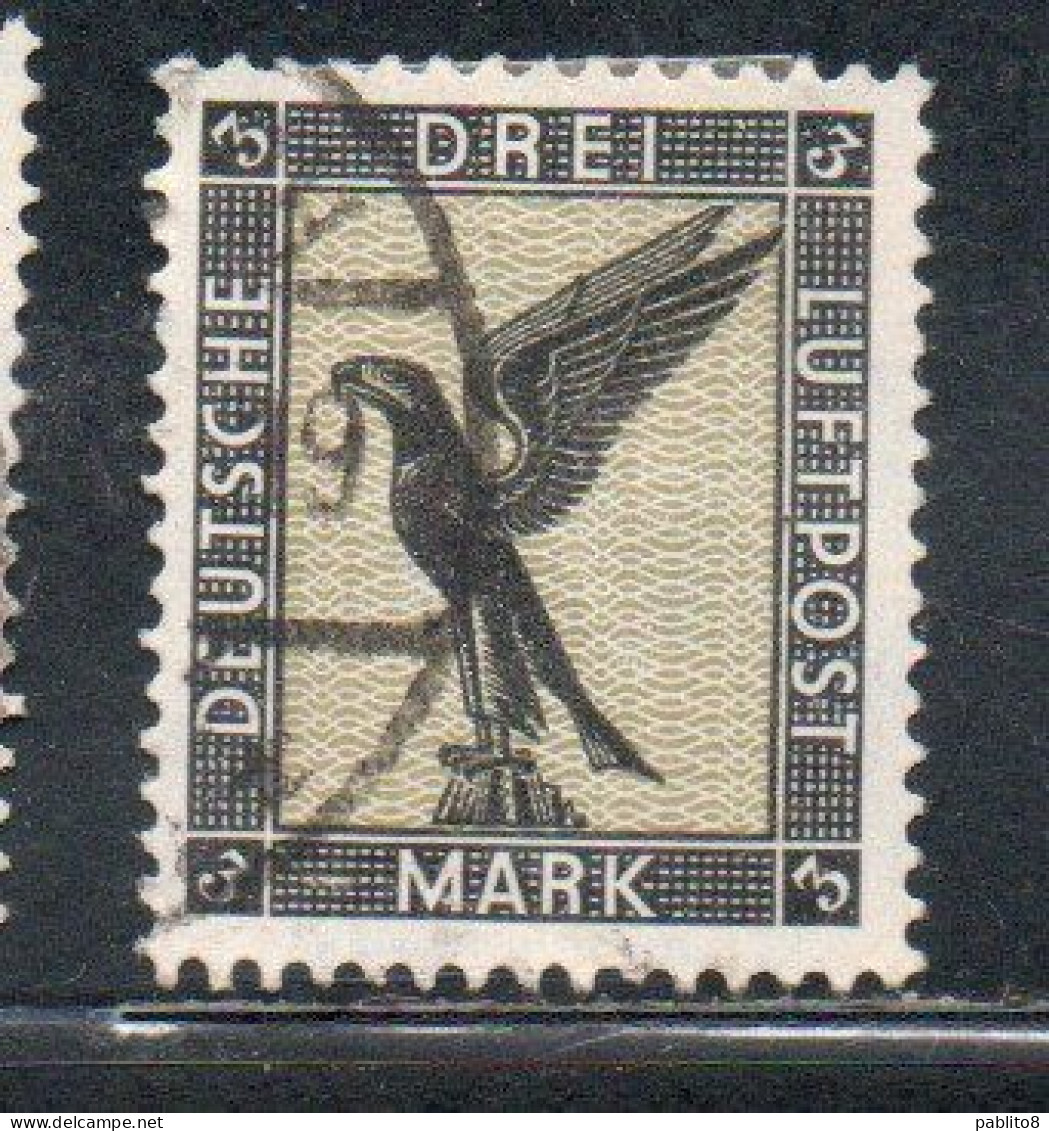 GERMANY GERMANIA GERMAN REICH EMPIRE IMPERO 1926 1927 AIR MAIL POSTA AEREA GERMAN EAGLE 3m USED USATO OBLITERE' - Luchtpost & Zeppelin