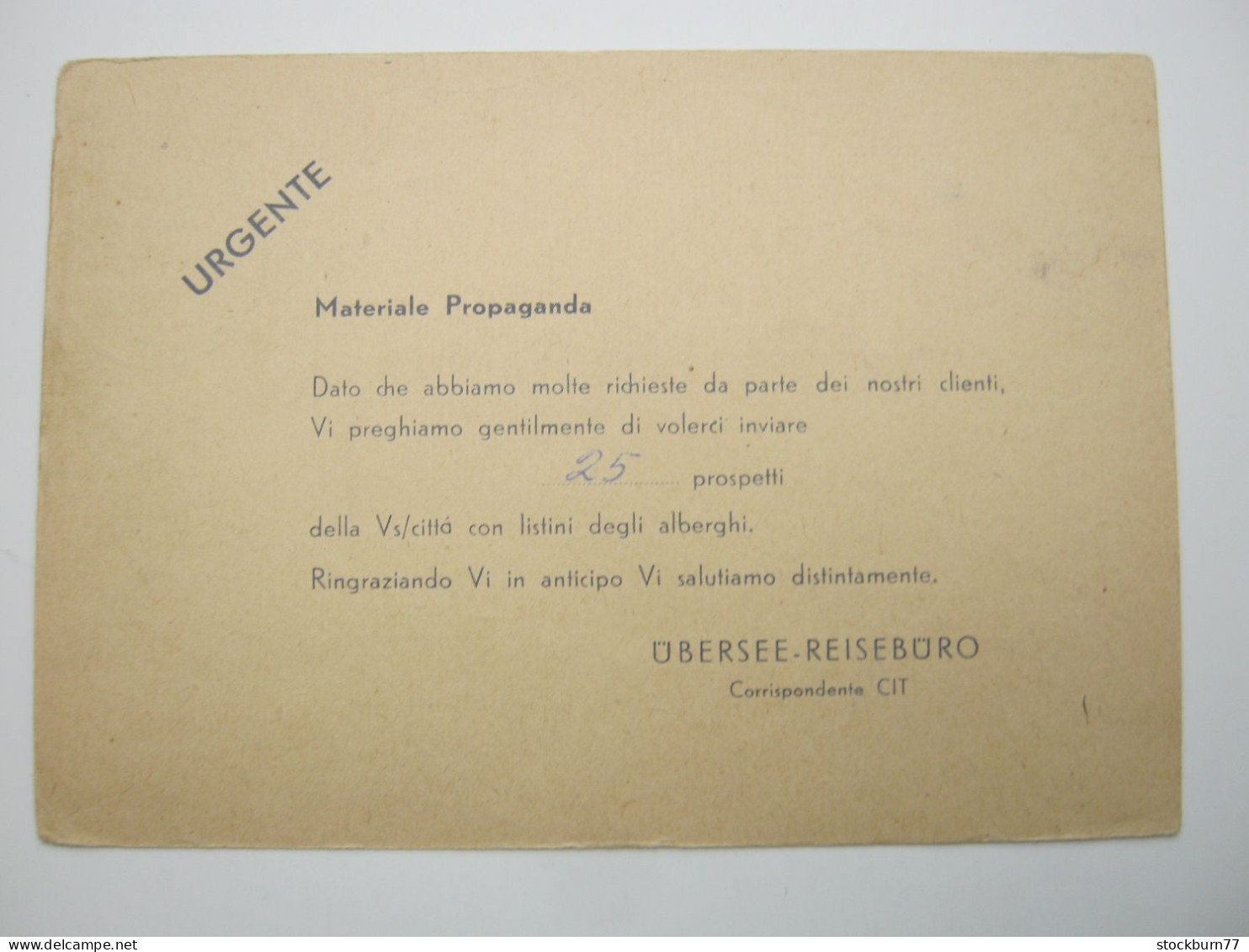 1953 , 10 Pfg. Bauten , Auslands-Drucksache Mit Privatem Zudruck Nach Italien, Sehr Selten - Postkarten - Gebraucht