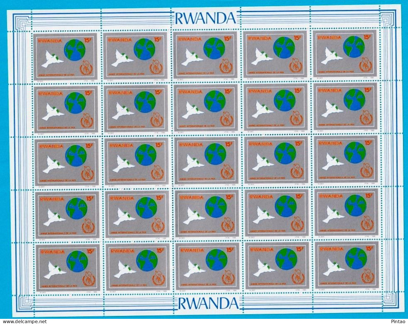 WW918f- RUANDA 1986- MNH_ 4 FOLDED SHEETS / 25 ISSUES / 100 STAMPS - Nuevos