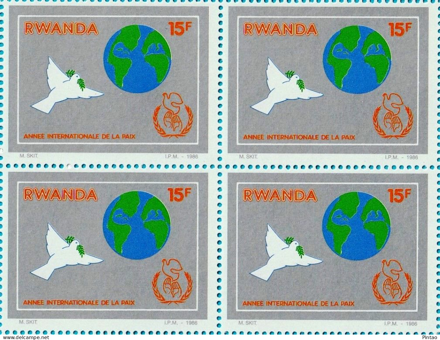 WW918q- RUANDA 1986- MNH _ QUADRAS_ 4 IMAGES - Ongebruikt