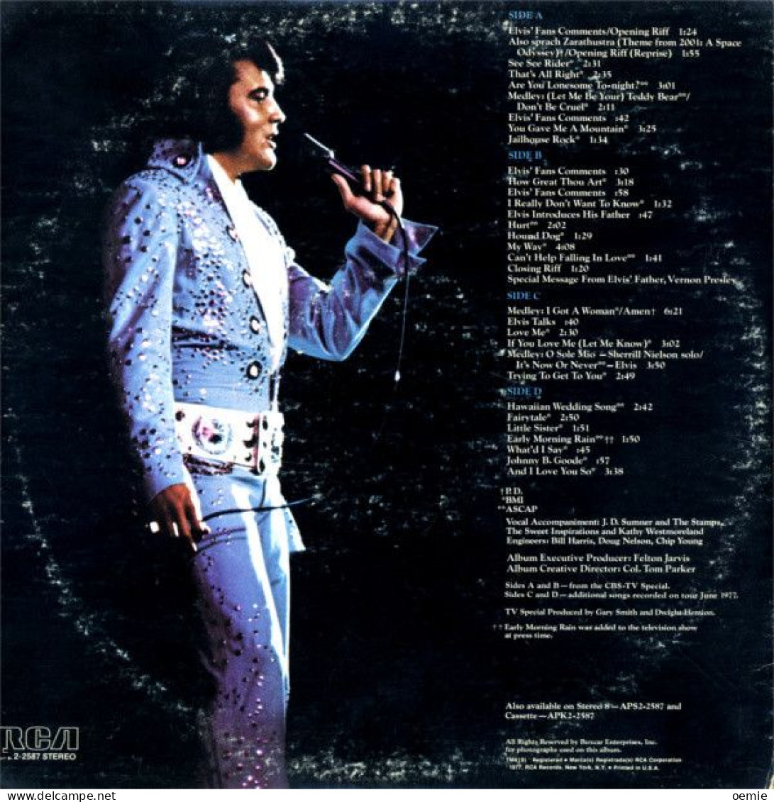 ELVIS  PRESLEY    °°   ELVIS  IN CONCERT   ALBUM  DOUBLE - Sonstige - Englische Musik