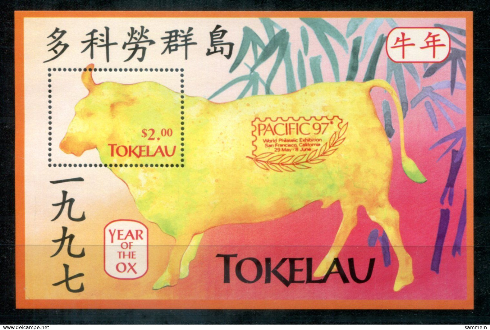 TOKELAU Block 10 II, Bl.10 II Mnh - Jahr Des Ochsen, Year Of The Ox, Année Du Buffle, Pacific '97 - TOKÉLAOU - Tokelau