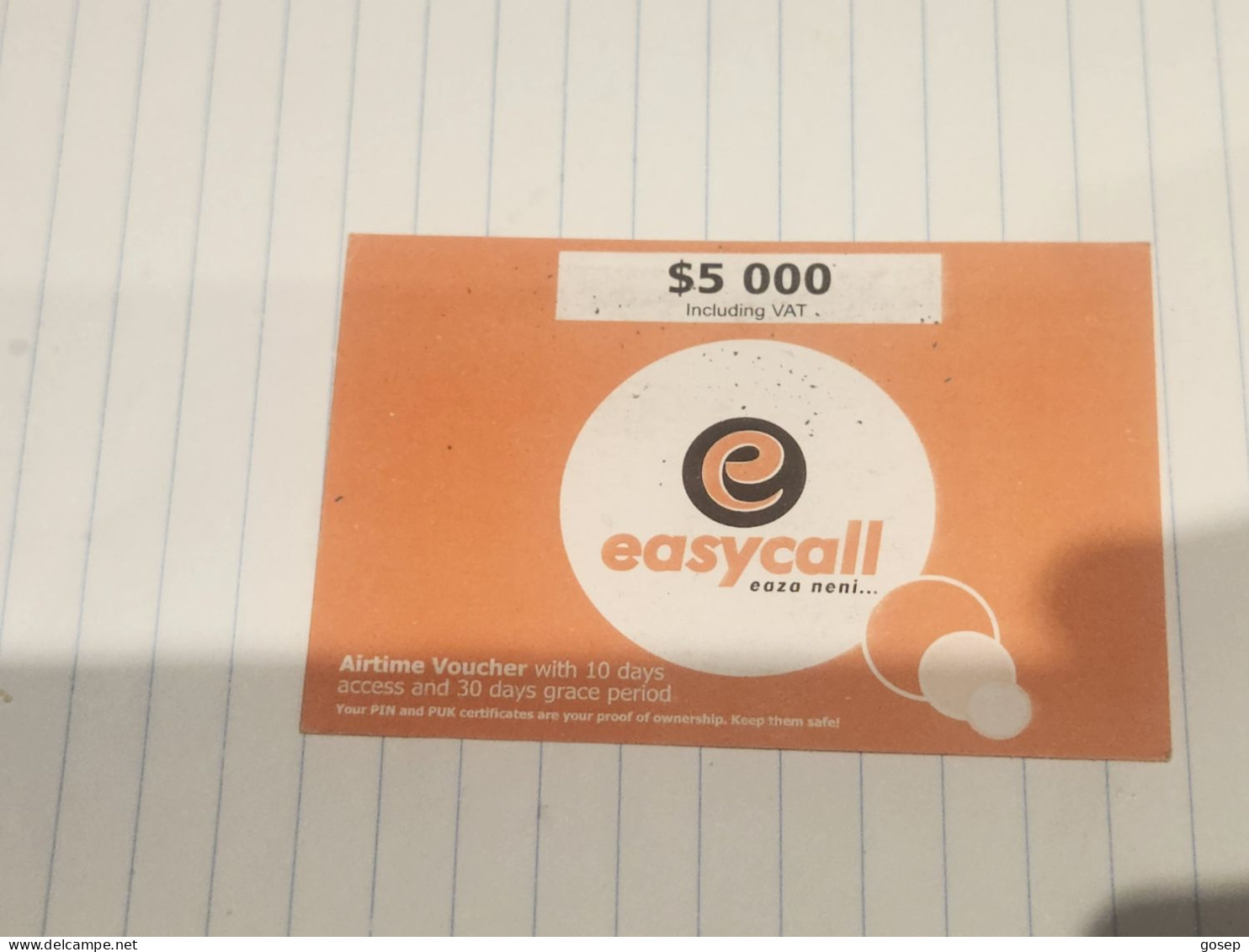 Zimbabwe-(zw-eas-ref-0011)-easy Card-(29)-($5.000)-(1244-1377-9865-4599)-used Card+1card Free - Zimbabwe