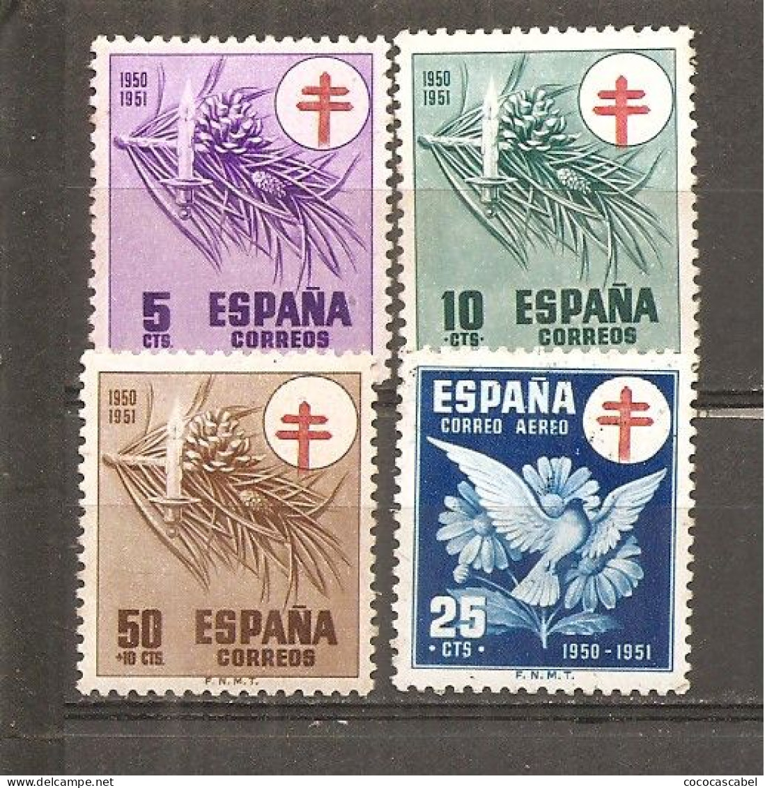 España/Spain-(MNH/**) - Edifil  1084-87 - Yvert  808-10, Aéreo-247 (óxido) - Unused Stamps