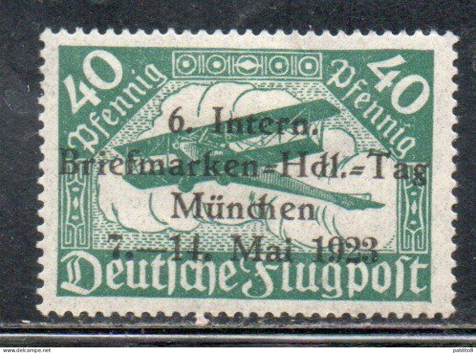 DANEMARK DANMARK DENMARK DANIMARCA 1926 PRIVATE OVERPRINTED 1923 MUNCHEN EXHIBITION 40pf MLH - Airmail