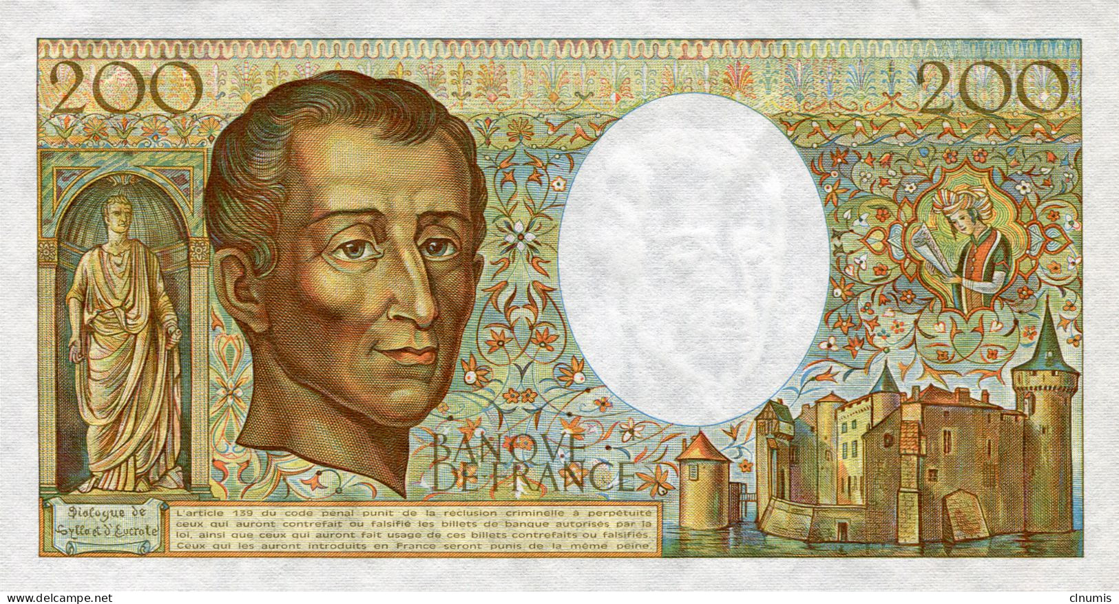 200 Francs Montesquieu 1981, Alphabet U. 008 - 200 F 1981-1994 ''Montesquieu''