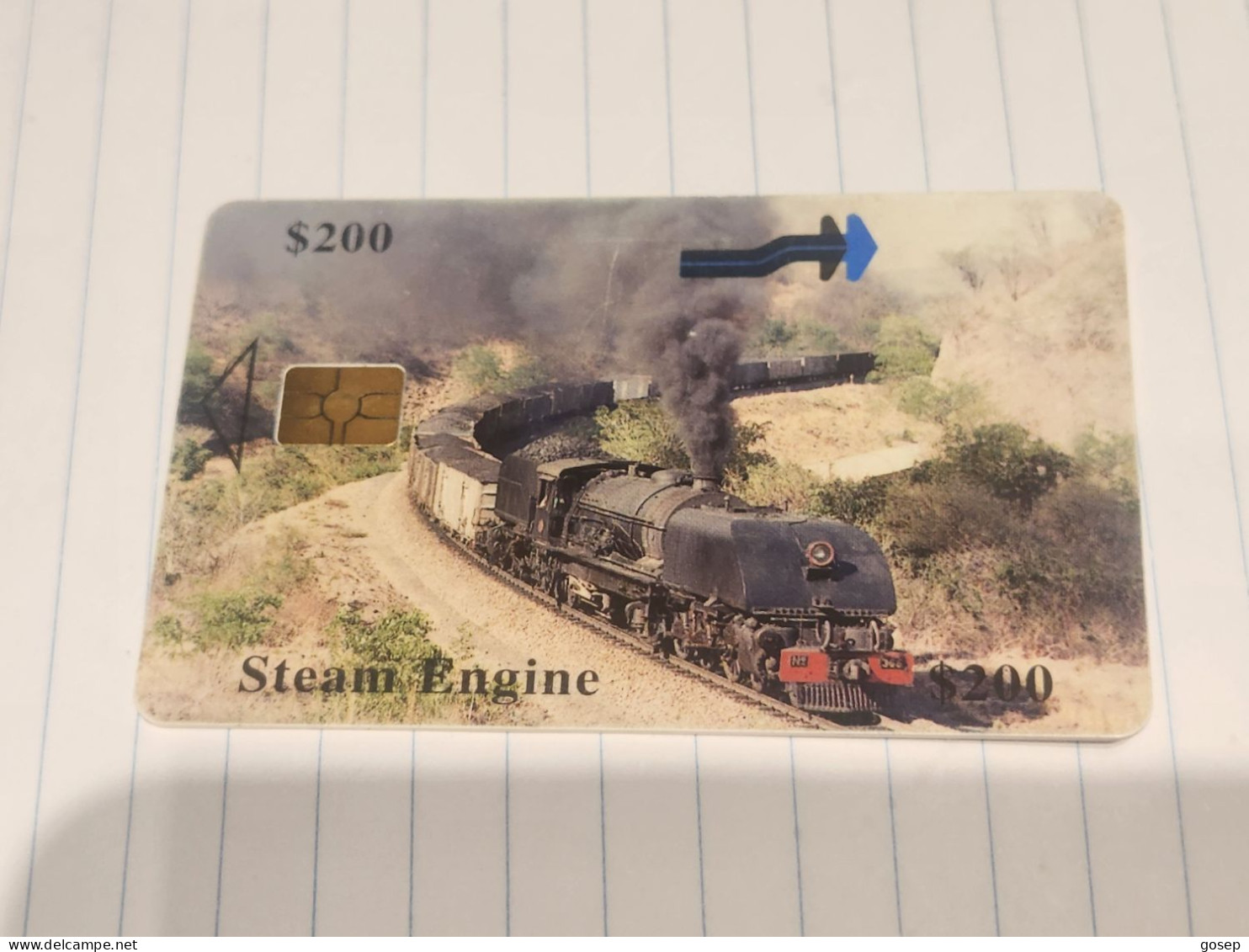 Zimbabwe-(ZIM-31/1)-steam Engine-(35)-($200)-(1300-029299)-(12/00)-used Card+1card Free - Simbabwe