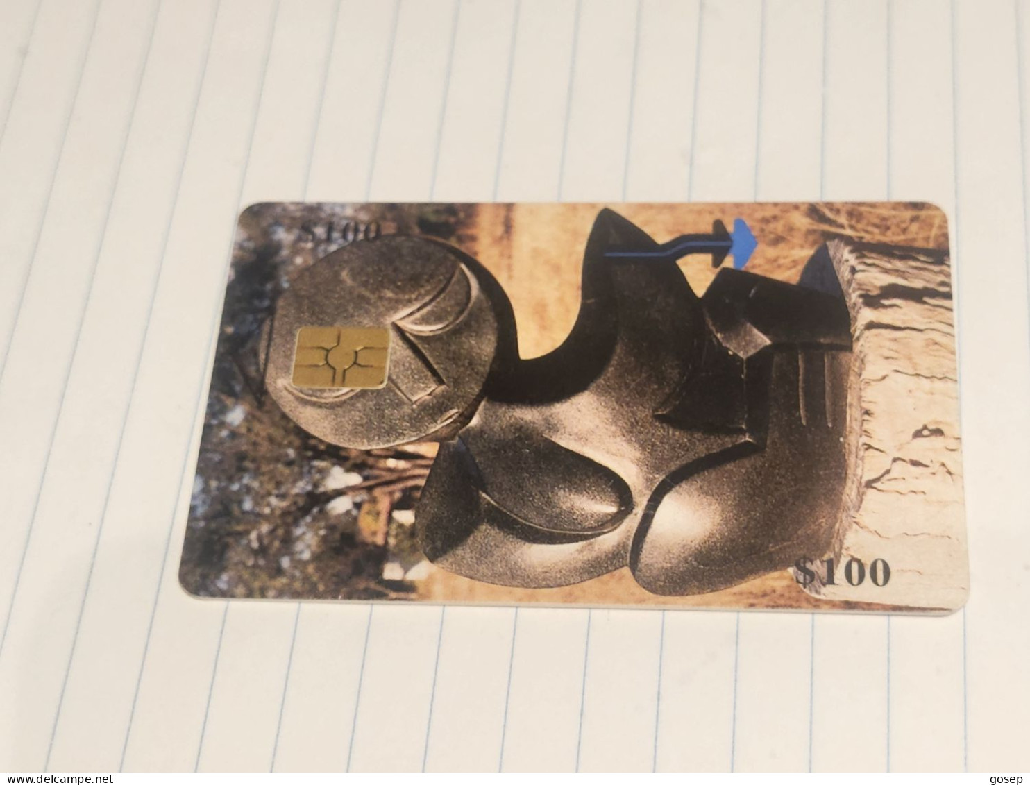 Zimbabwe-(ZIM-38/1)-sculpture 2-(37)-($100)-(1100-251330)-(12/01)-used Card+1card Free - Zimbabwe