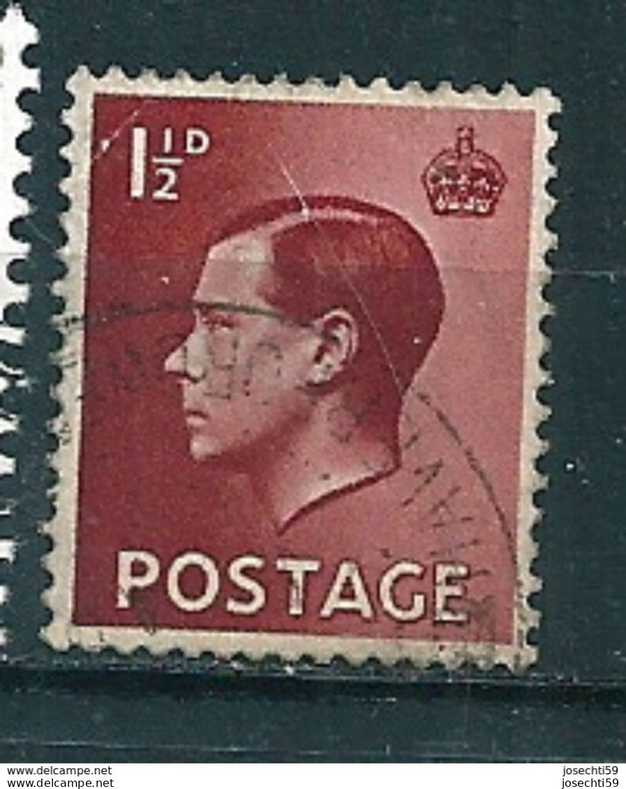 N° 207a Edward VIII Timbre Royaume-Uni (1936) Oblitéré  Postage  GB - Usados
