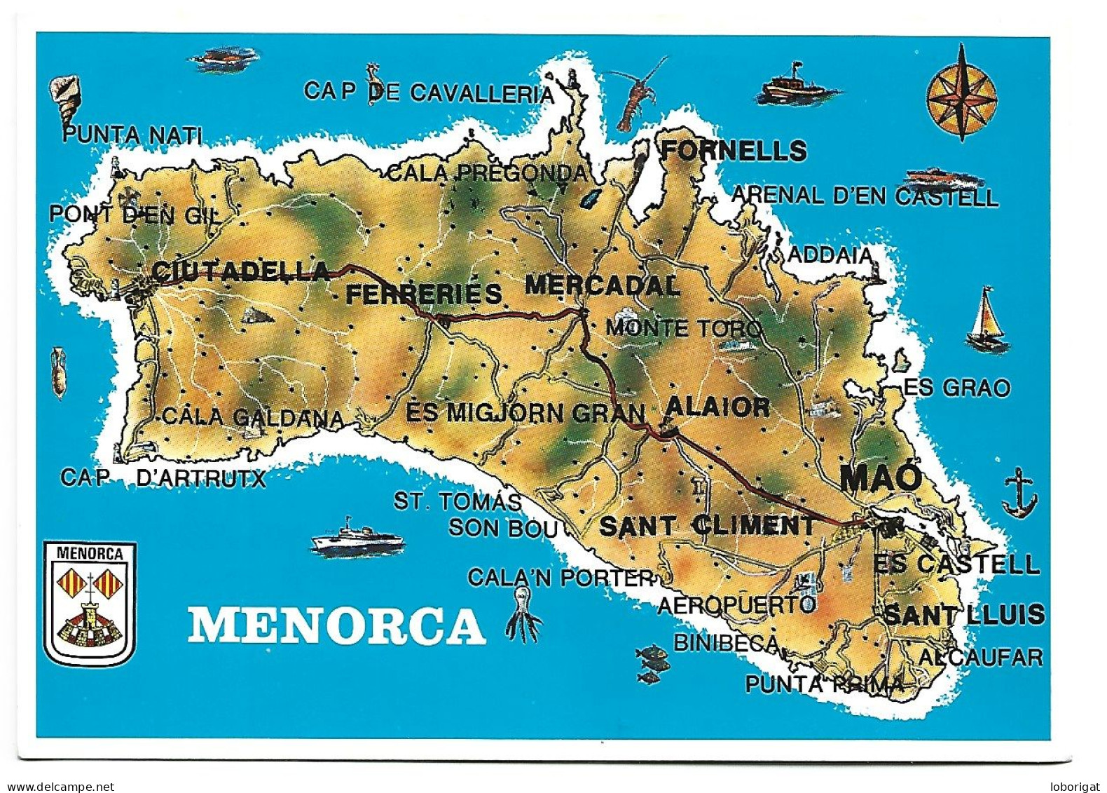 MAPA.- MENORCA.- ILLES BALEARS - Menorca