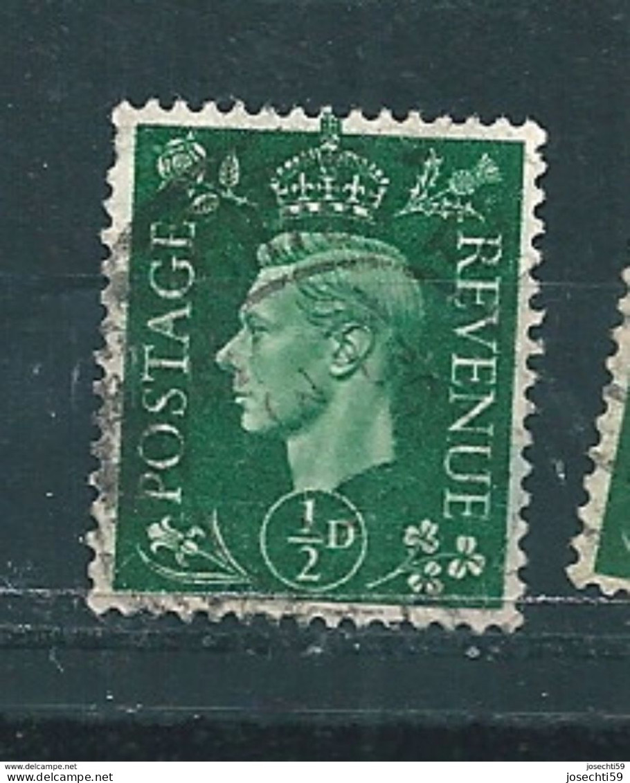 N° 209 George VI  Filigrane K Grande Bretagne 1937 Oblitéré Timbre Royaume-Uni  GB - Used Stamps