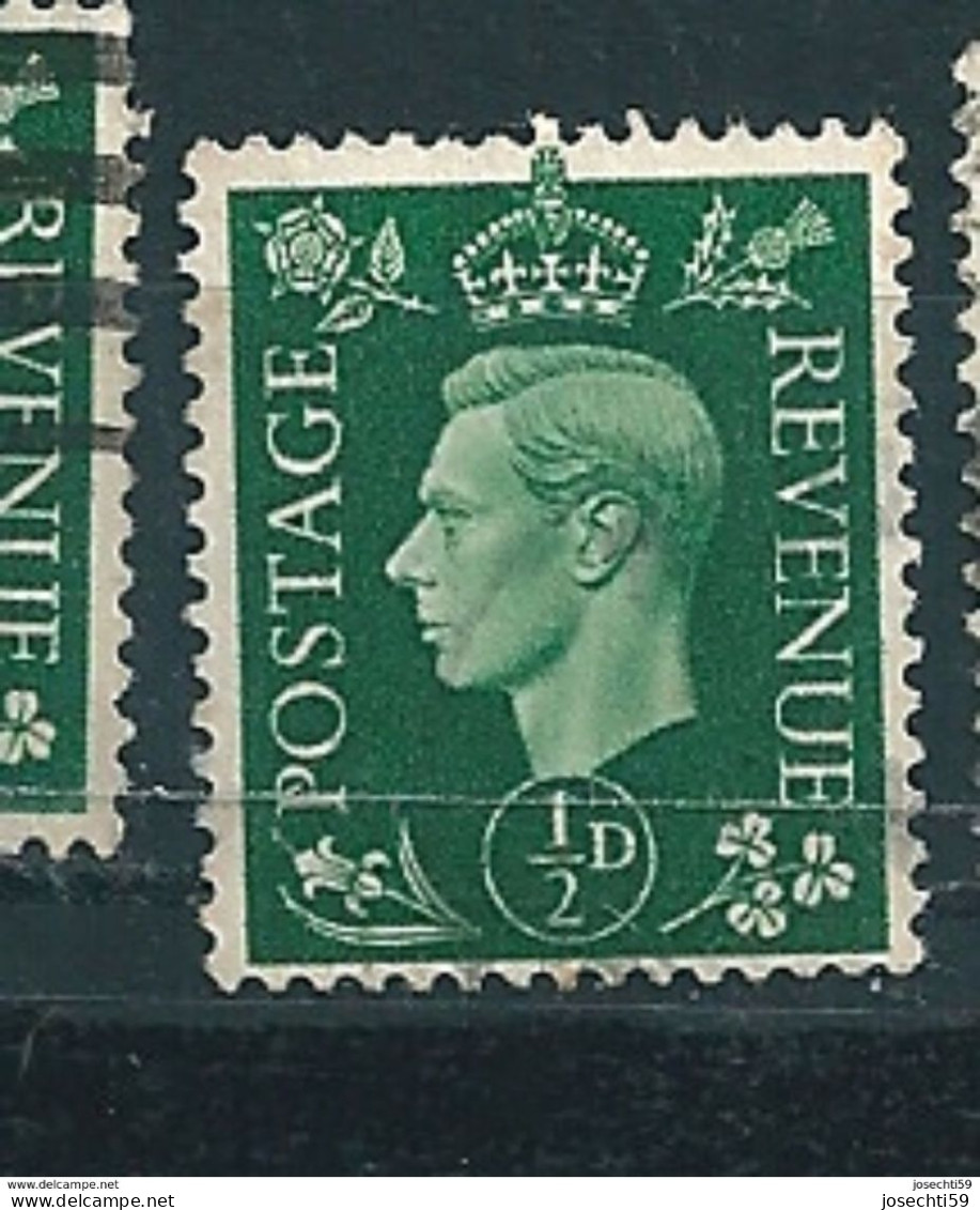 N° 209 George VI  Filigrane K Grande Bretagne 1937 Oblitéré Timbre Royaume-Uni  GB - Used Stamps