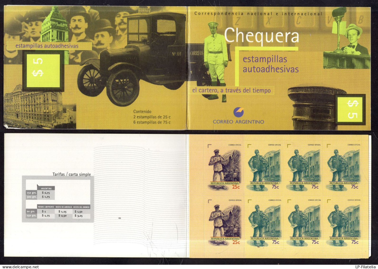 Argentina - 1998 - Carnet $5 - Serie Basica "El Cartero" - JG Carnet 2927C - Unused Stamps