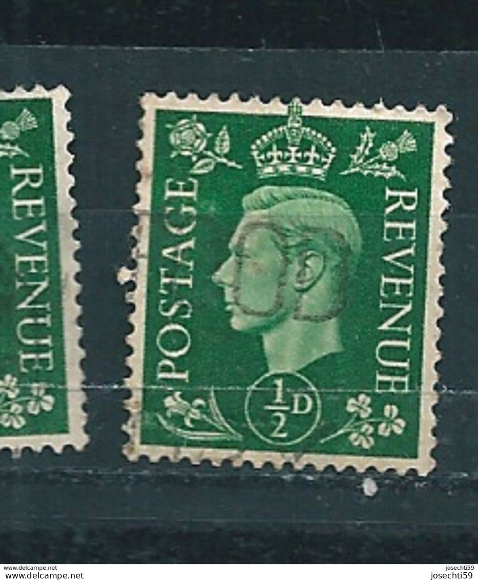 N° 209 B George VI -> Filigrane Renversé Timbre  Grande Bretagne 1937 Oblitéré Royaume-Uni  GB Postage Revenue - Usati