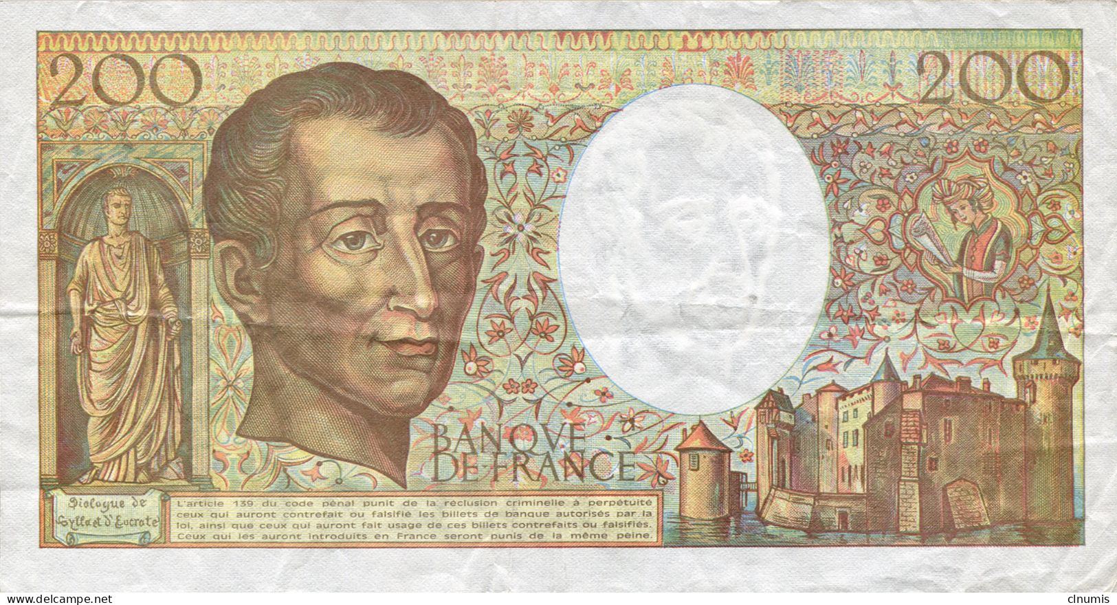 RARE 200 Francs Montesquieu 1992, Alphabet J. 101 - 200 F 1981-1994 ''Montesquieu''