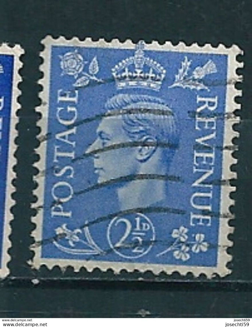 N° 213Ab George VI Fond Clair (filigrane K Renversé) Timbre    Grande Bretagne 1941 Oblitéré Royaume-Uni GB - Oblitérés