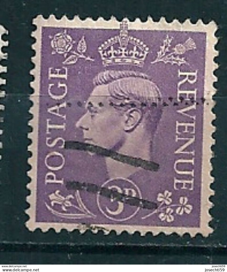 N° 214A George VI Filigrane K Timbre Grande Bretagne 1941 Oblitéré Royaume-Uni GB Postage Revenue - Oblitérés