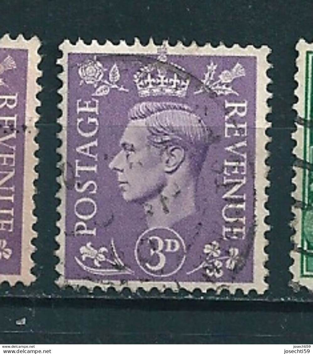 N° 214 George VI Filigrane K Timbre Grande Bretagne 1937 Oblitéré Royaume-Uni GB Postage Revenue - Used Stamps