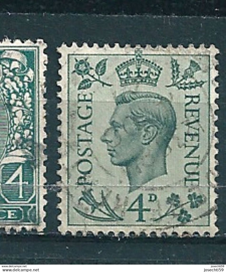 N° 215  George VI Timbre   Grande Bretagne 1937 Oblitéré Royaume-Uni GB Postage Revenue - Oblitérés