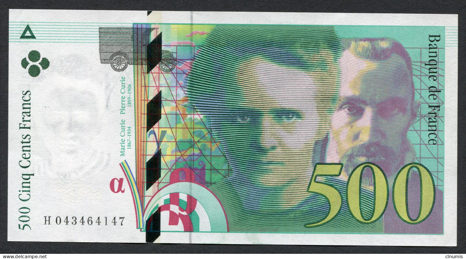 500 Francs Pierre Et Marie Curie 2000, H 043464147 - 500 F 1994-2000 ''Pierre En Marie Curie''