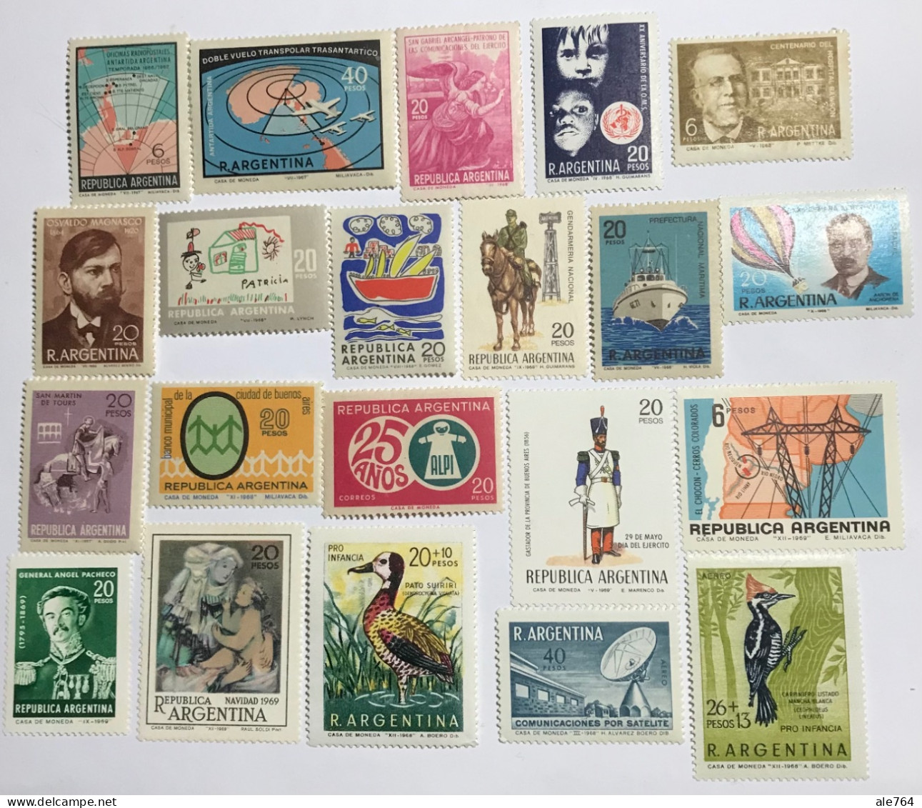 Argentina 1969/9, Lot Of 21, MNH. - Unused Stamps