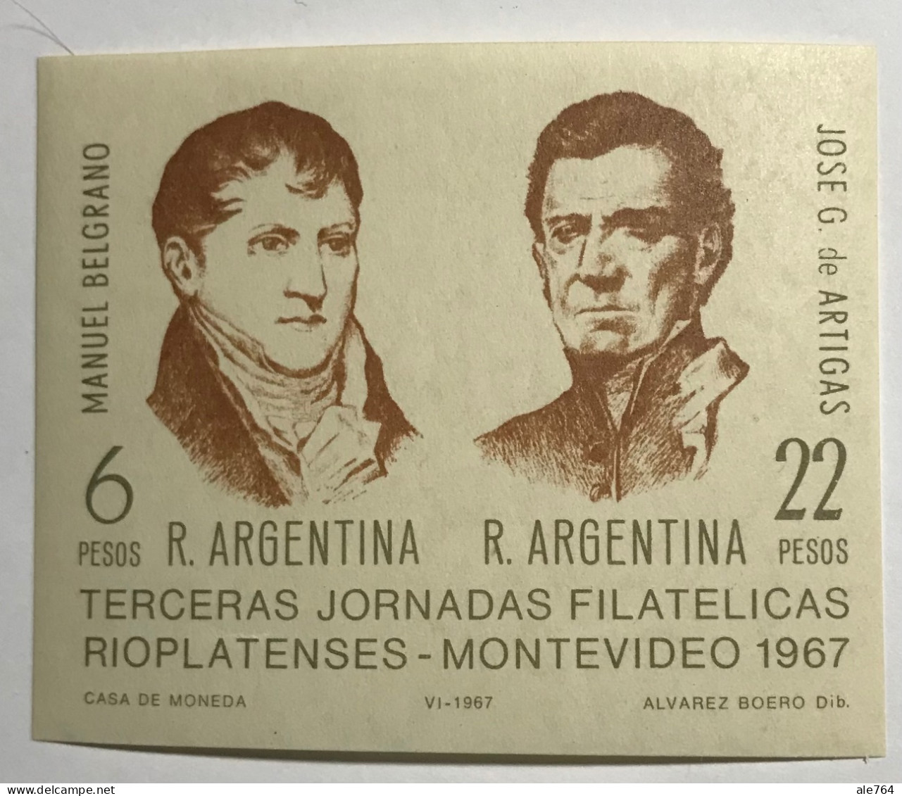 Argentina 1967, Grals. Belgrano, Artigas, Scoot 839, MNH. - Ungebraucht