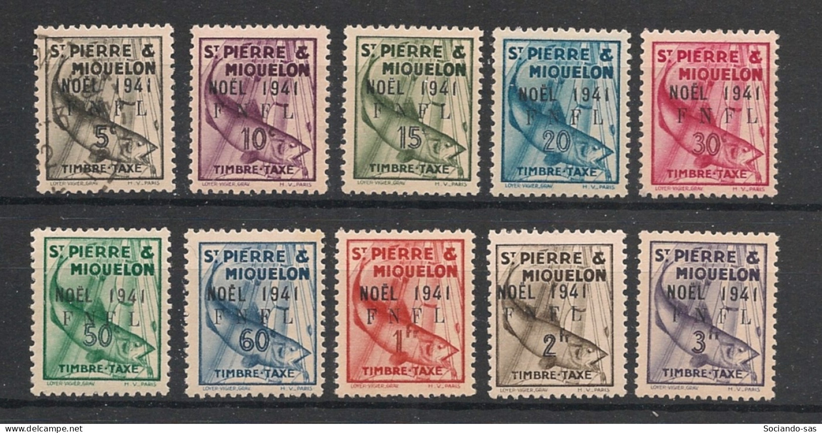 SPM - 1941 - Taxe TT N°YT. 42 à 51 - Série Complète FNFL - Neuf * / MH VF - Postage Due