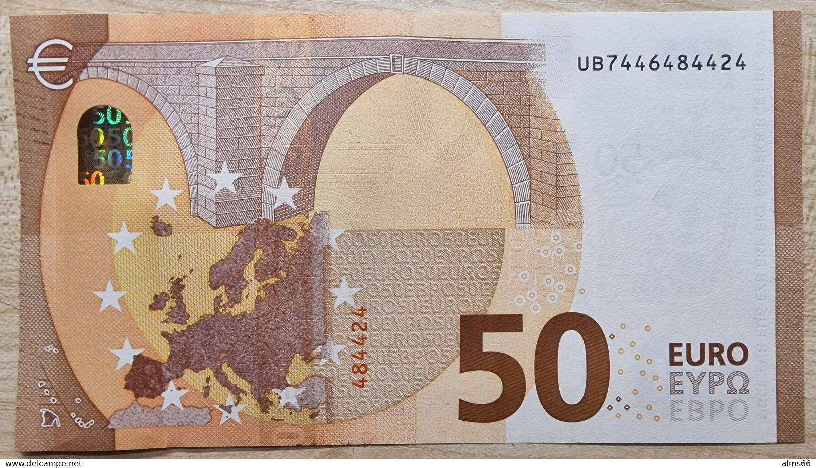 EuronotesK FREE SHIPPING 50 Euro 2017 UNC < UB >< U018 > France - Draghi - 50 Euro
