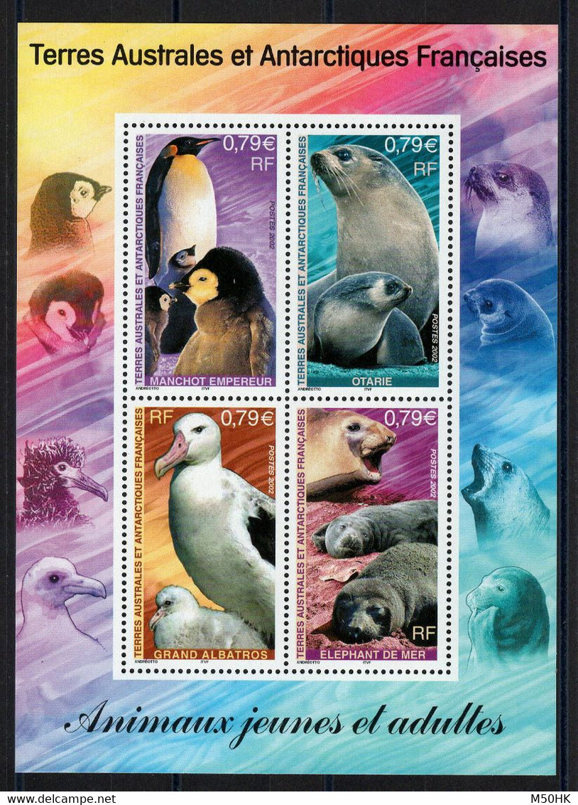 TAAF - YV BF 8 N** MNH Luxe , Faune Antarctique - Blocs-feuillets