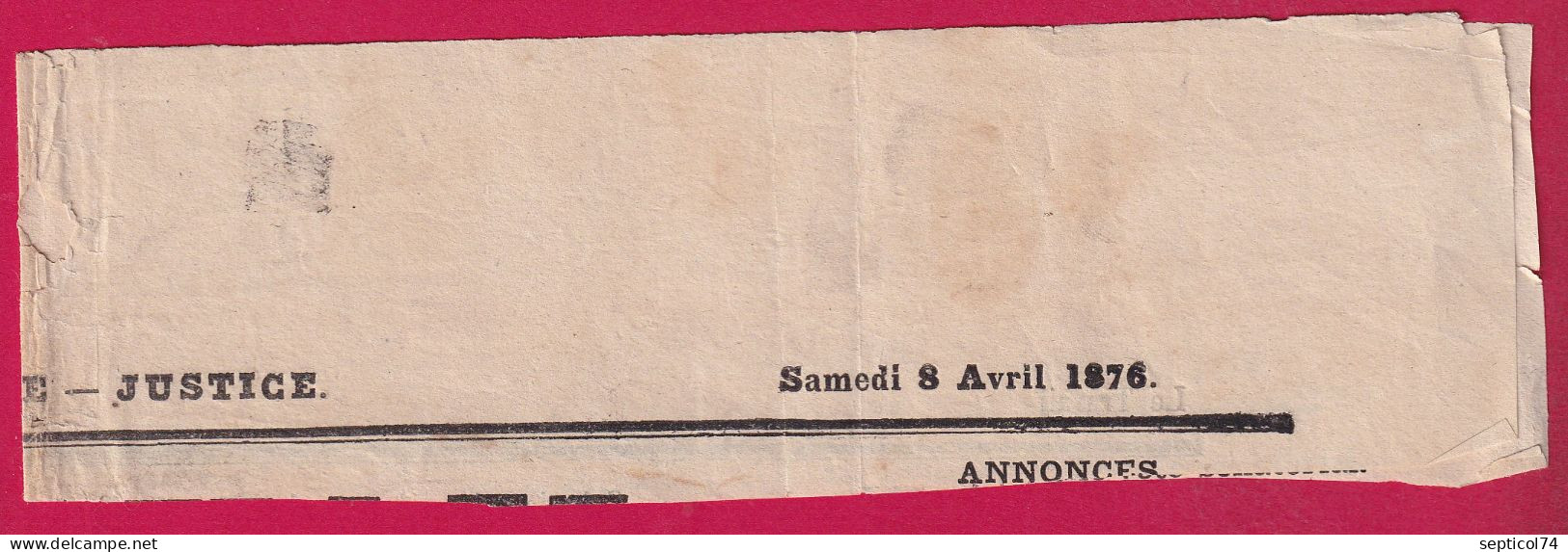 LA REUNION COLONIE GENERAL PAIRE 1X PD ENCADRE SUR FRAGMENT DE JOURNAL STE SUZANNE REUNION LETTRE - Storia Postale