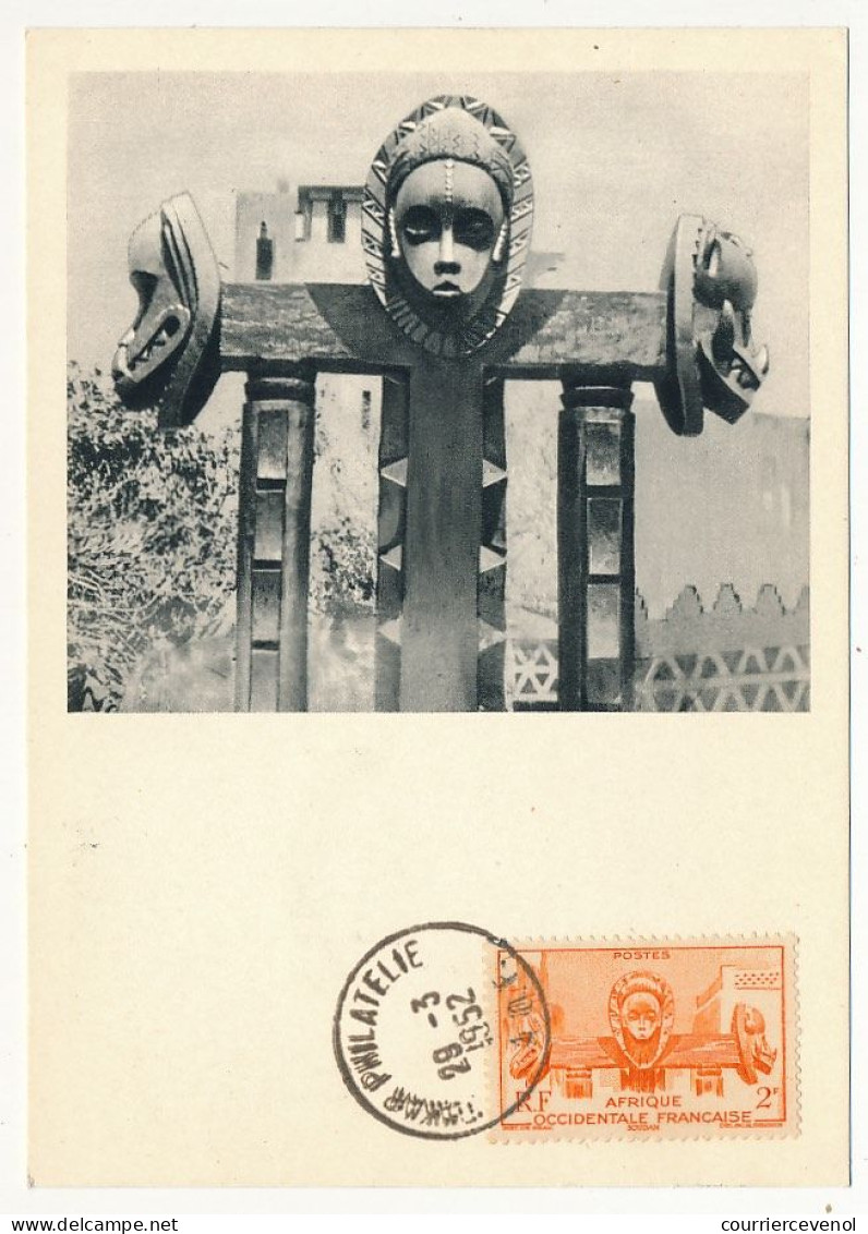 AOF => Carte Maximum Publicitaire IONYL - Soudan Français - Fontaine D'Art Indigène (BAMAKO) 1952 - Covers & Documents