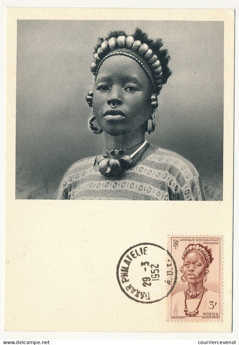 AOF => Carte Maximum Publicitaire IONYL - Soudan Français - Jeune Femme De Djenné (DAKAR) 1952 - Brieven En Documenten