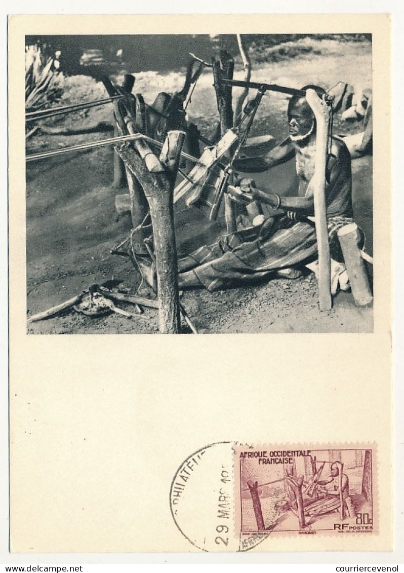 AOF => Carte Maximum Publicitaire IONYL - Dahomey - Tisserand - DAKAR 1952 - Cartas & Documentos
