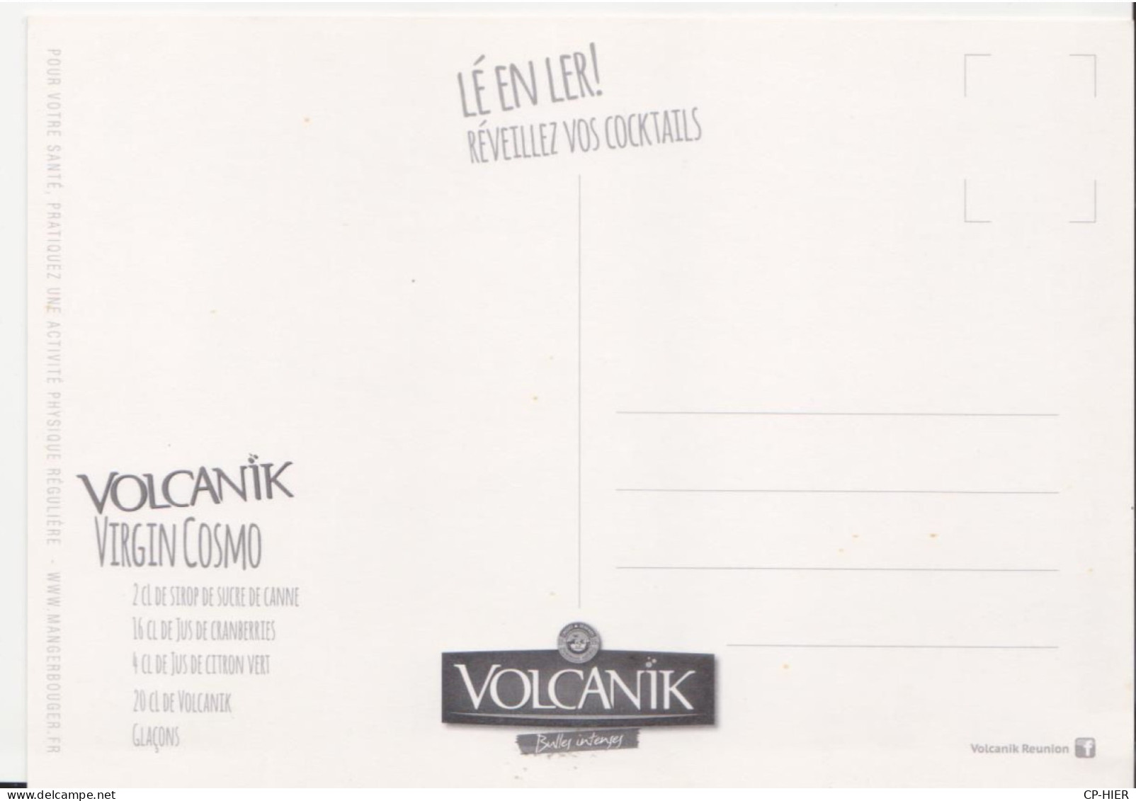 Carte Postale -   ILE DE LA REUNION - VOLKANIC - 1 L - EAU PETILLANTE POUR COCKTAILS - VIRGIN COSMO - Poster & Plakate