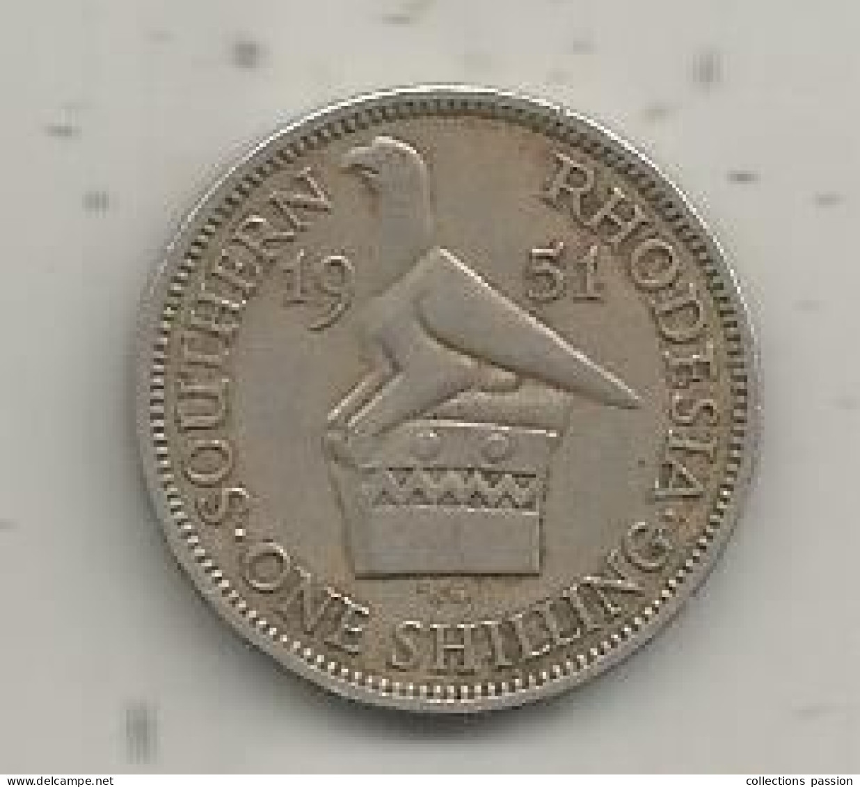 Monnaie, Rhodésie, Southern Rhodesia, 1951, One, 1 Shilling, King George The Sixth, 2 Scans - Rhodesien