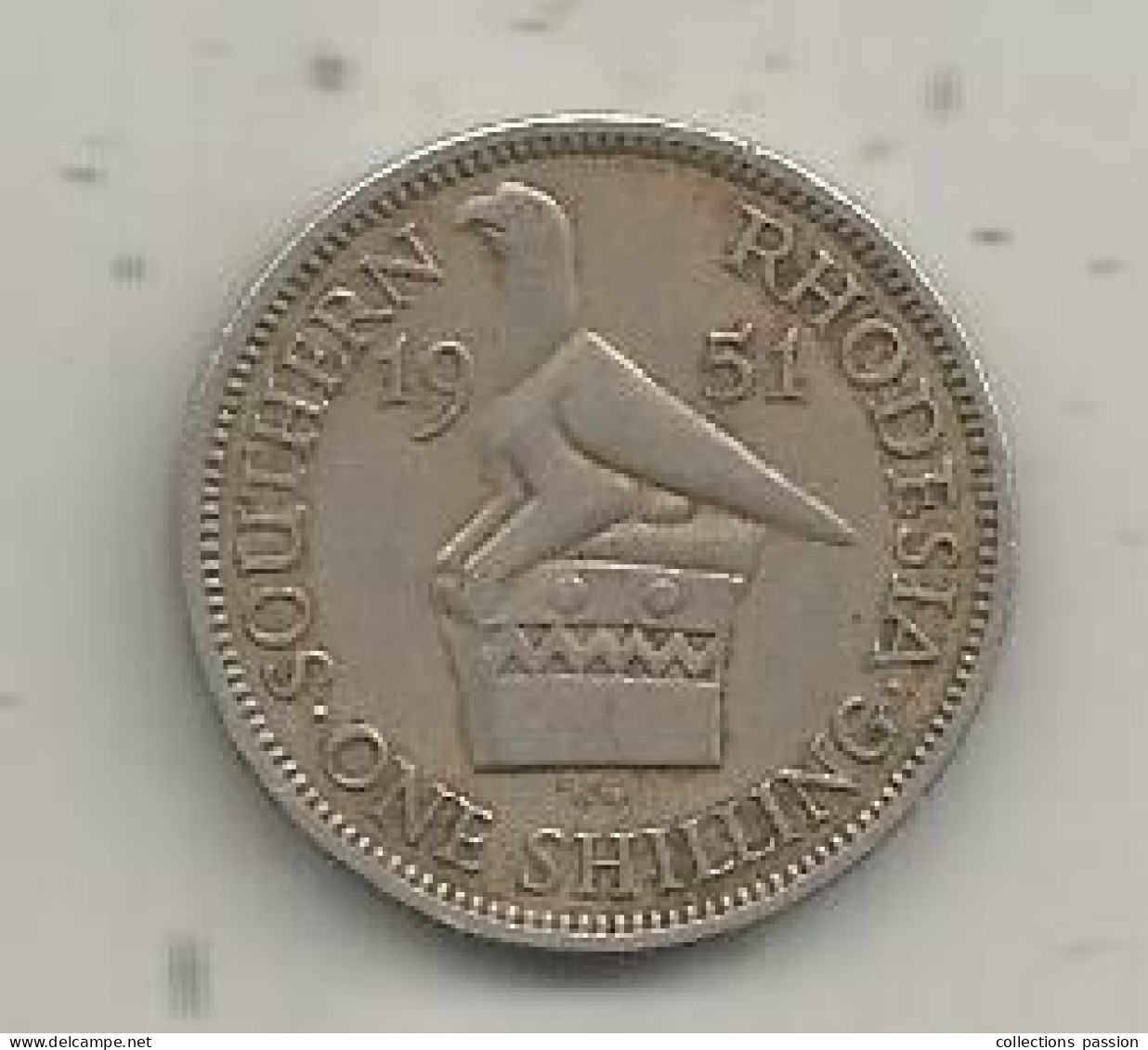 Monnaie, Rhodésie, Southern Rhodesia, 1951, One, 1 Shilling, King George The Sixth, 2 Scans - Rhodésie