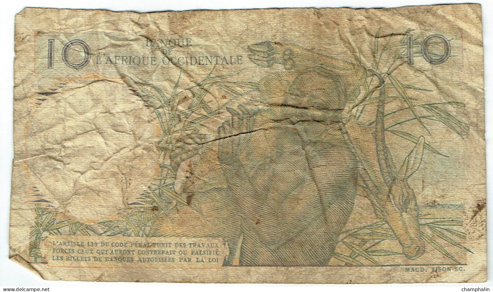 Etats D'Afrique De L'Ouest - Billet De 10 Francs Banque De L'Afrique Occidentale - 28 Octobre 1954 - P37 - États D'Afrique De L'Ouest