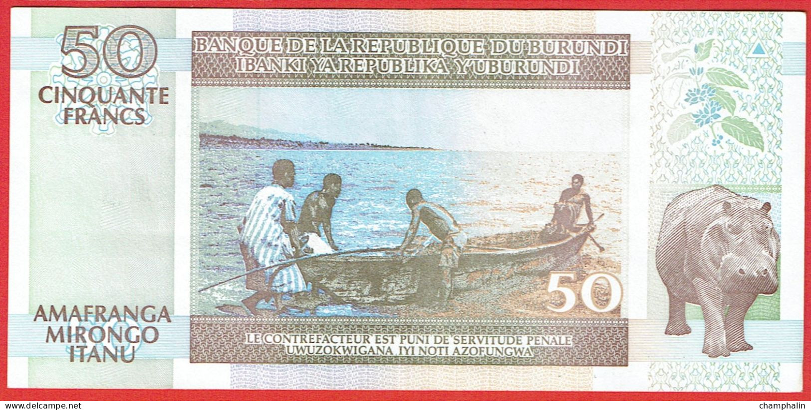 Burundi - Billet De 50 Francs - 19 Mai 1994 - P36 - Neuf - Burundi