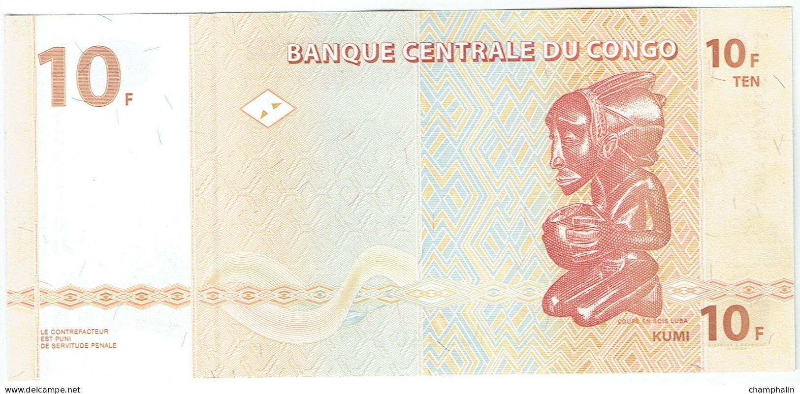 République Démocratique Du Congo - Billet De 10 Francs - 30 Juin 2003 - P93 - Neuf - Democratic Republic Of The Congo & Zaire