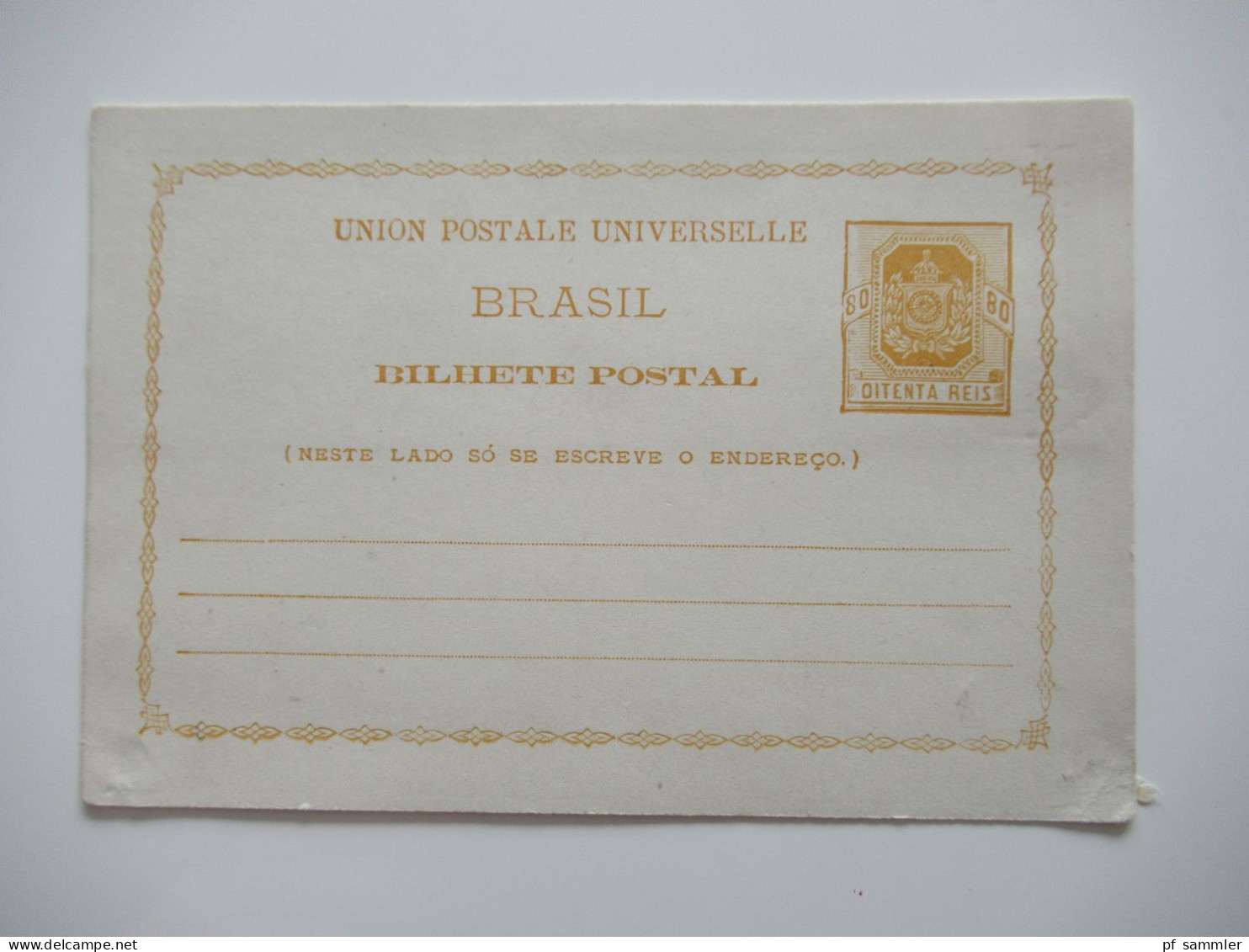 Brasilien Ganzsachen Posten Ab Ca.1870er Jahre / 3 Ungebrauchte PK / GA 20 Reis, 50 Reis Und 80 Reis - Postwaardestukken