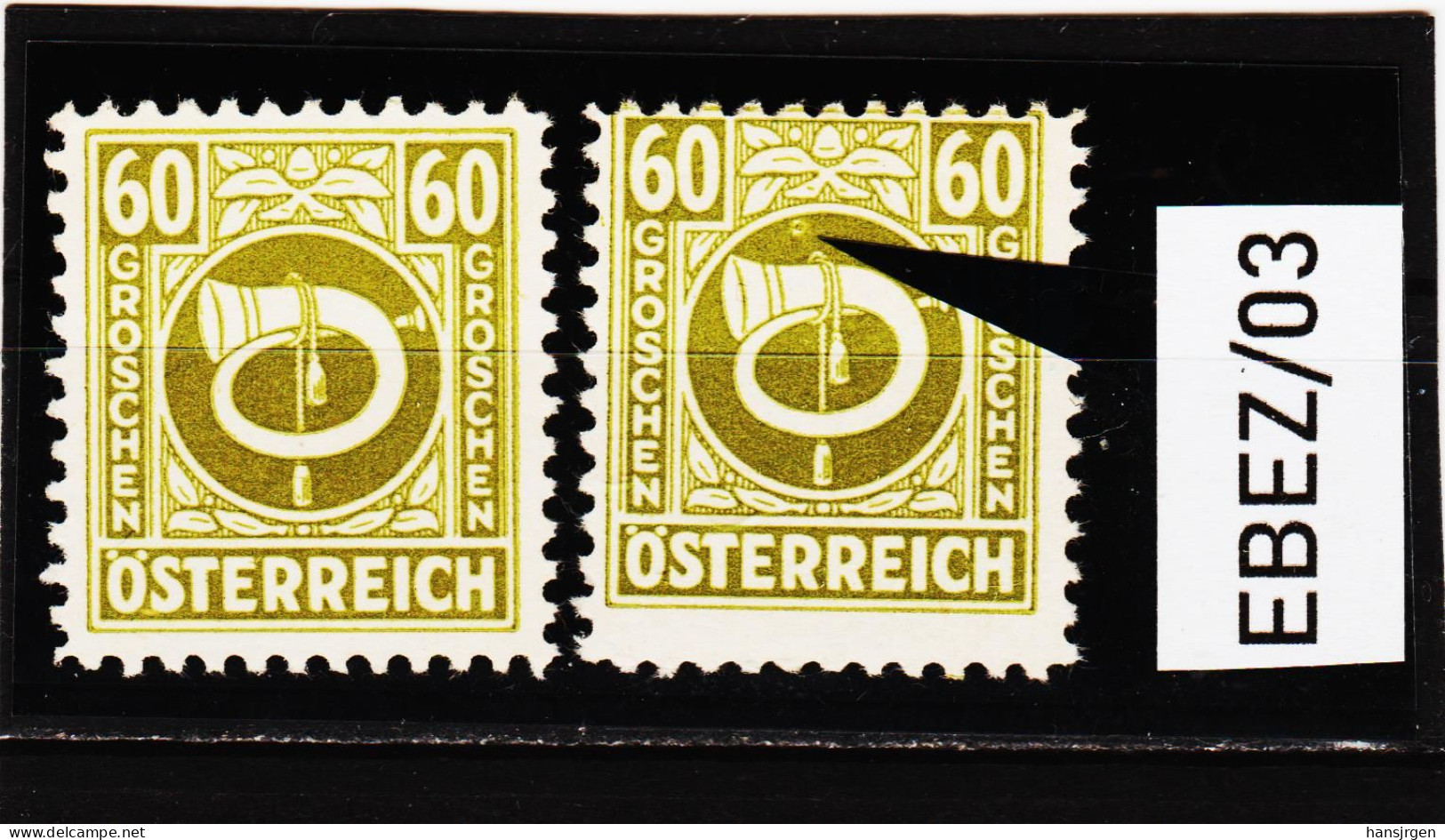 EBEZ/03 ÖSTERREICH 1945 Michl 734 PLATTENFEHLER  " RINGELCHEN "  Im PAAR Mit Vergleichsstück**postfrisch SIEHE ABBILDUNG - Abarten & Kuriositäten