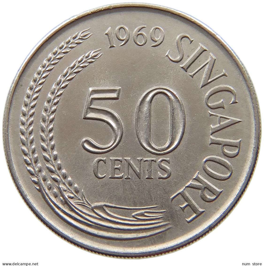 SINGAPORE 50 CENTS 1969  #a014 0751 - Singapur