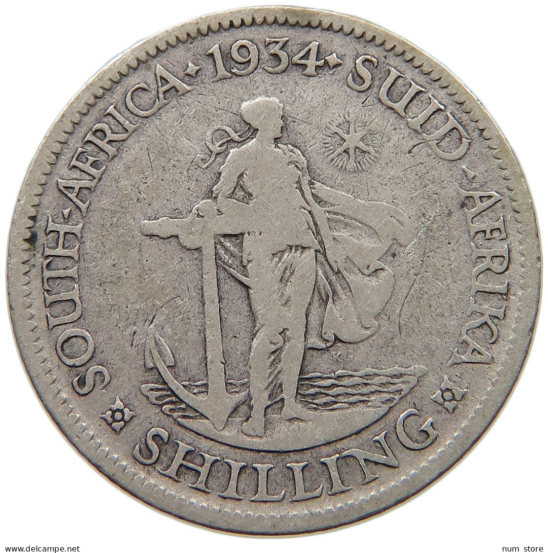SOUTH AFRICA SHILLING 1934 George V. (1910-1936) #c036 0261 - Afrique Du Sud