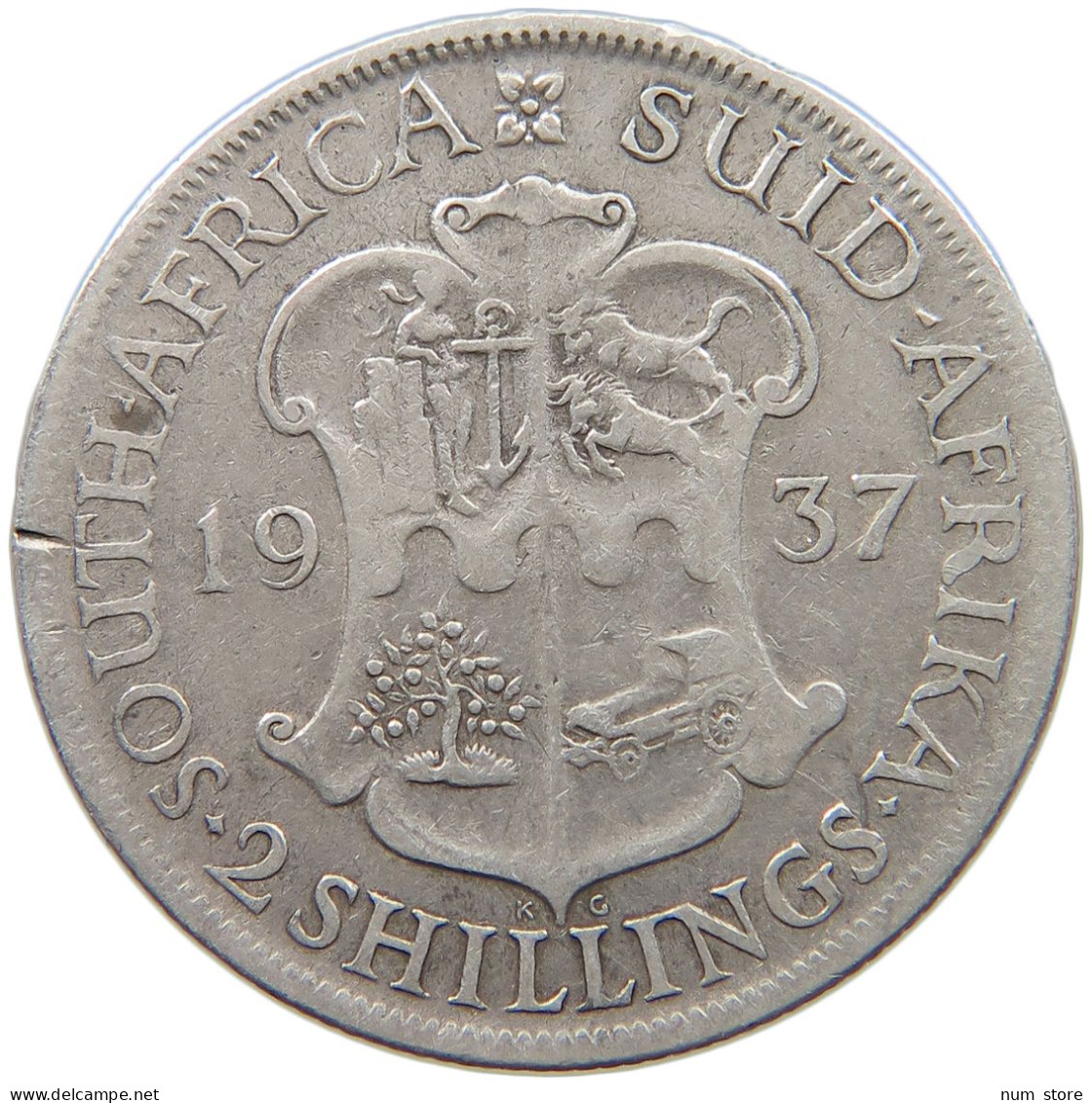 SOUTH AFRICA 2 SHILLINGS 1937 George VI. (1936-1952) #c034 0441 - Afrique Du Sud