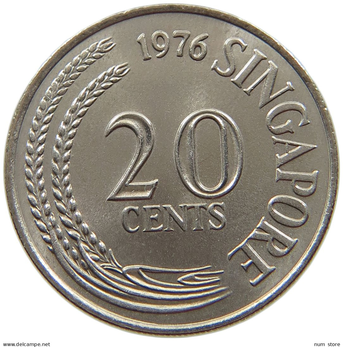 SINGAPORE 20 CENTS 1976  #s065 0307 - Singapur