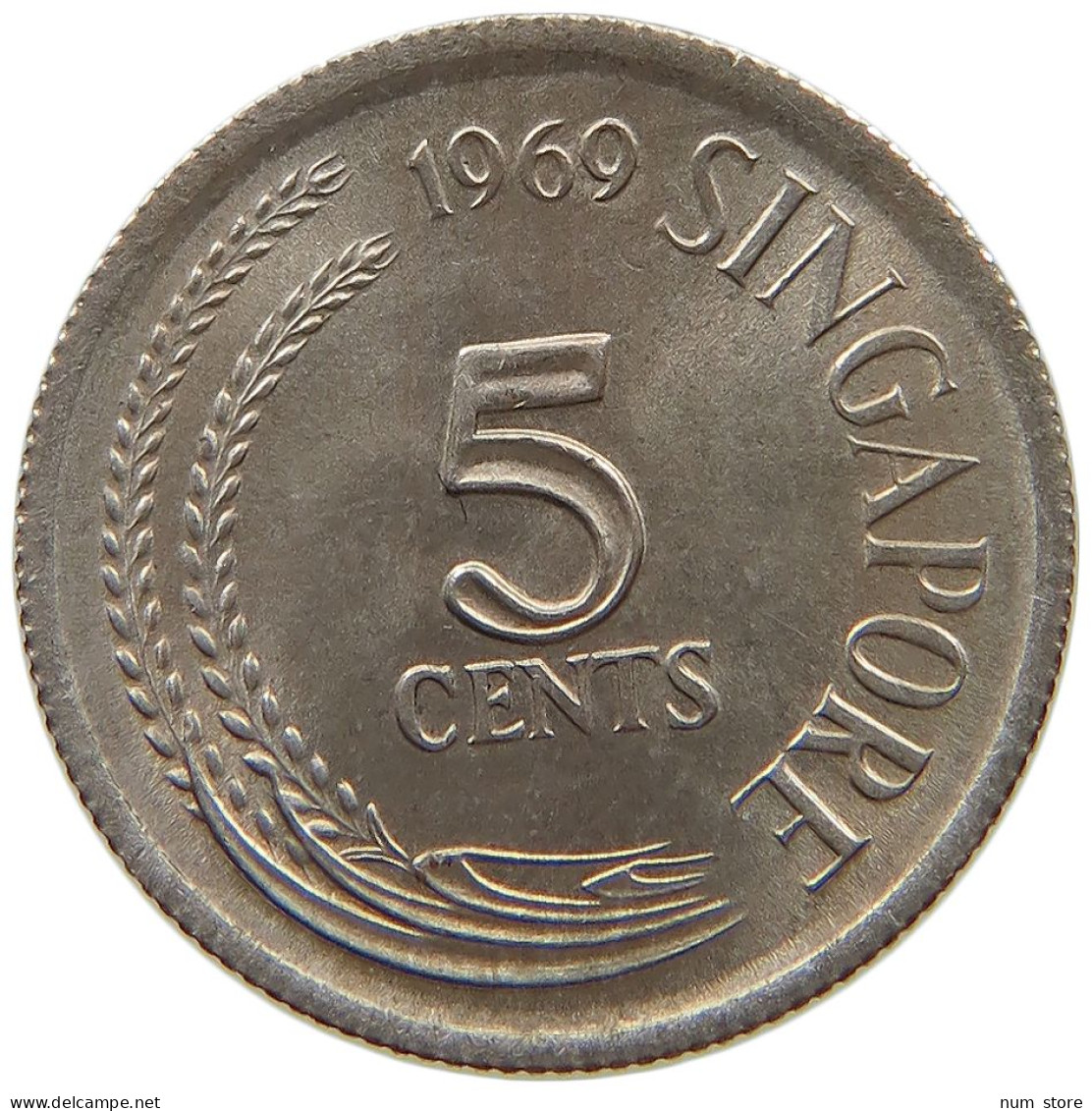 SINGAPORE 5 CENTS 1969  #s055 0879 - Singapur