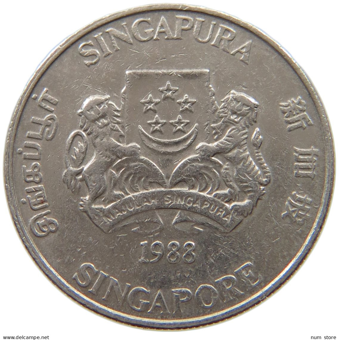 SINGAPORE 20 CENTS 1988  #s037 0291 - Singapore