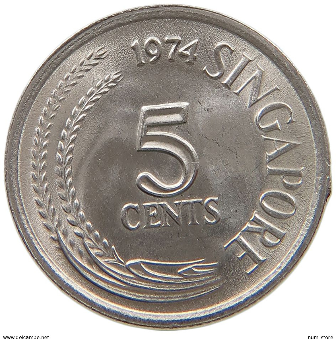 SINGAPORE 5 CENTS 1974  #s061 0539 - Singapur